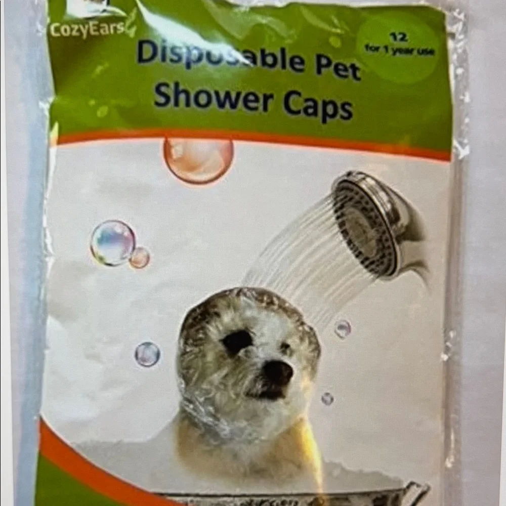 CozyEars Disposable Pet Shower Caps Size XL 12 Count